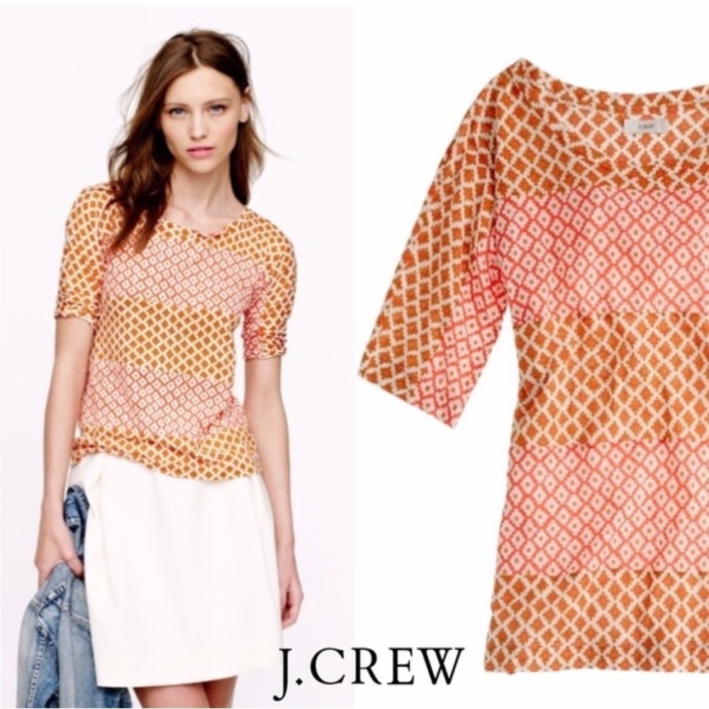 J. CREW Print Short Sleeve Tee